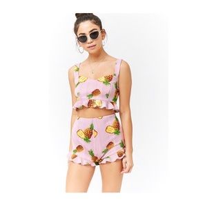 F21 Pineapple cropped top set. Brand New!!!